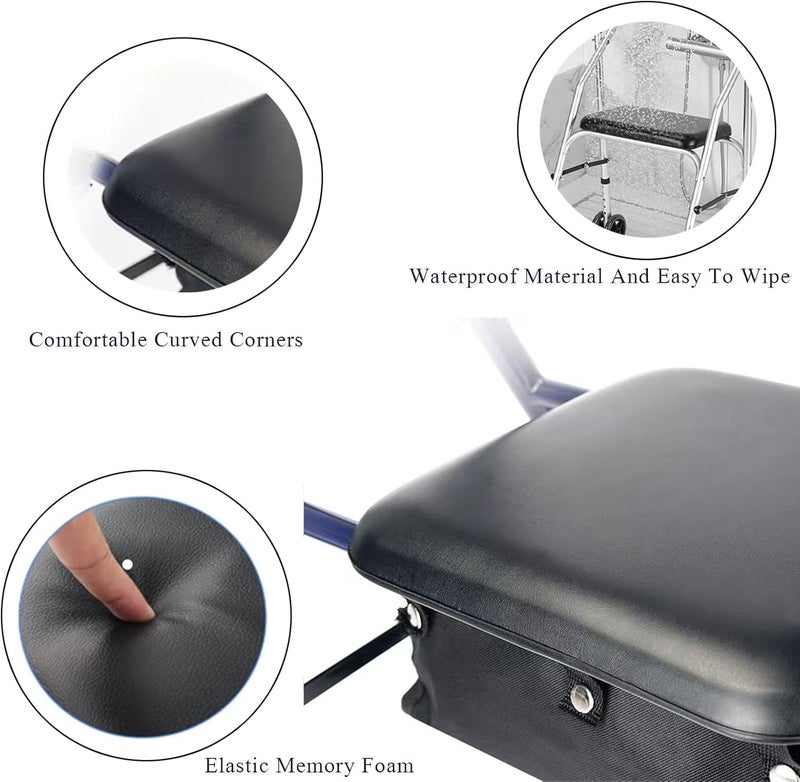 HMZ Rollator seat Cushion,Replacement seat for rollator Walker 13.8"X11.4",Rolling Walkers Replacement Parts.(1Ea Black)(13.8"X11.4") - Image 3